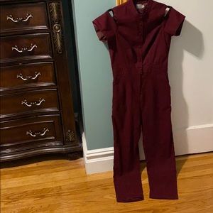 Asos wine burgundy jumpsuit